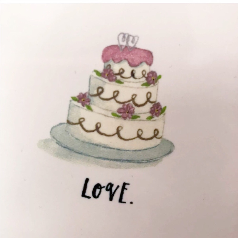 Rae Dunn Oval Love Wedding Bridal Cake Dish Gift - Picture 5 of 5